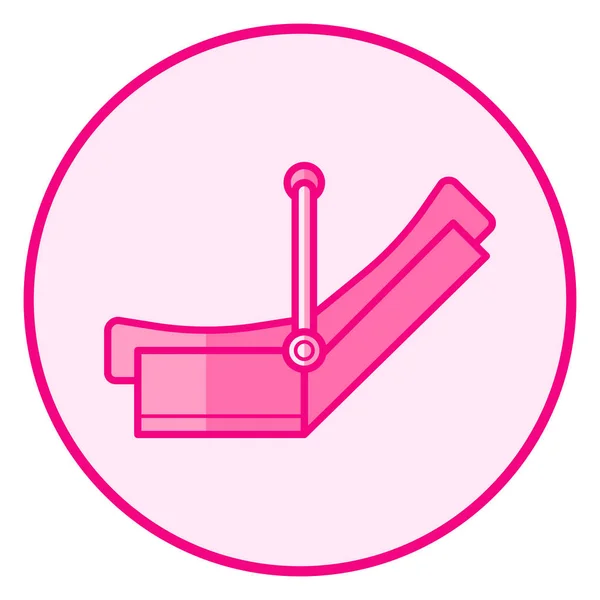汽车座椅 粉红色婴儿图标白色背景 线条艺术矢量设计 — 图库矢量图片