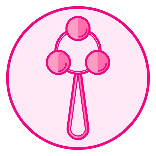 Бійка Рожева Іконка Дитини Білому Тлі Лінійне Мистецтво Векторний Дизайн — стоковий вектор
