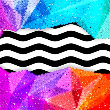 Glitter payet sınırında bir chevron arka plan, tatil kutlama desen bayram kartları, afişler, posterler için.