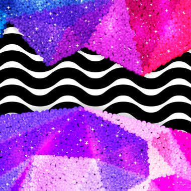 Glitter payet sınırında bir chevron arka plan, tatil kutlama desen bayram kartları, afişler, posterler için.