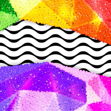 Glitter payet sınırında bir chevron arka plan, tatil kutlama desen bayram kartları, afişler, posterler için.