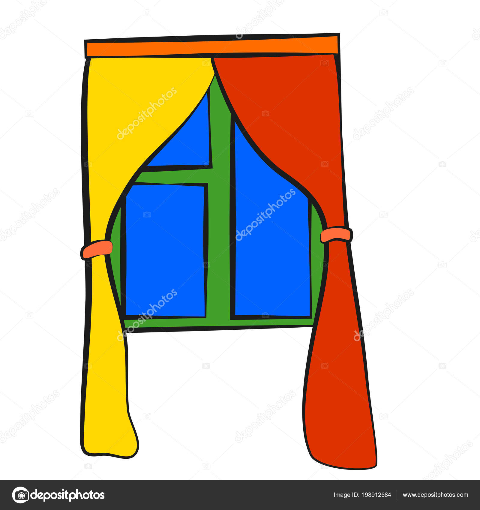 Gordijnen Pictogram Kinder Tekening Stijl — Stockvector ... Gordijnen Pictogram Kinder Tekening Stijl — Stockvector ...
