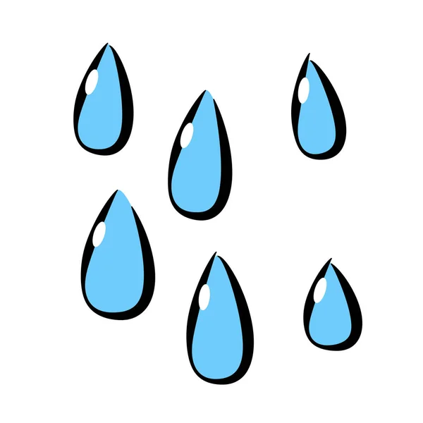 Yağmur Damlası Simge Çocuk Çizim Stili — Stok Vektör