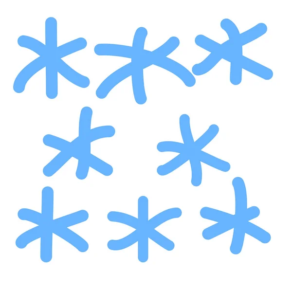 Snowflakes Icon Children Drawing Style — Stock Vector