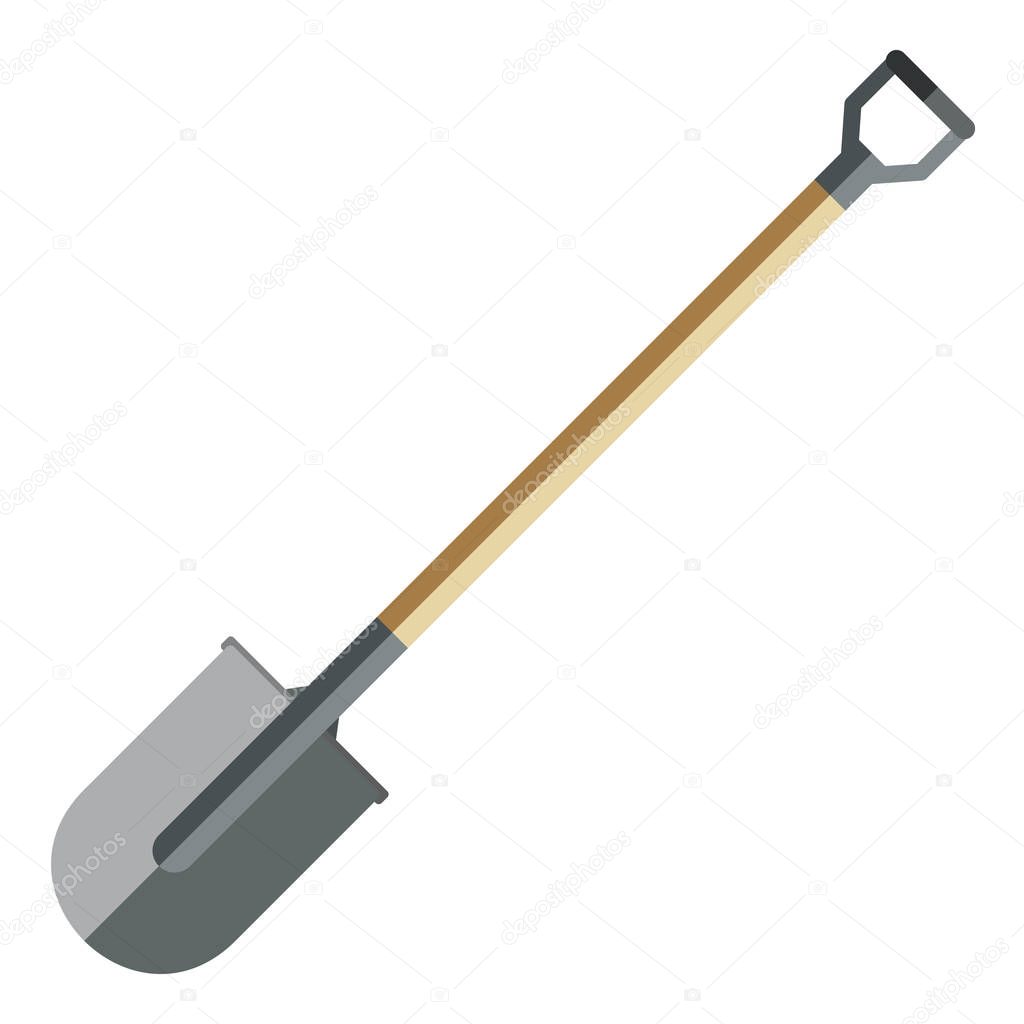 Garden bayonet shovel, trowel vector icon, flat style.
