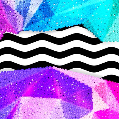 Glitter payet sınırında bir chevron arka plan, tatil kutlama desen bayram kartları, afişler, posterler için.