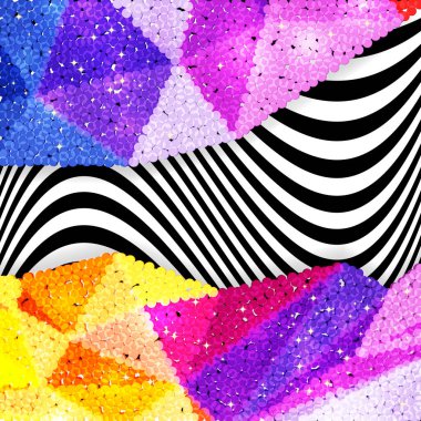 Glitter payet sınırında bir chevron arka plan, tatil kutlama desen bayram kartları, afişler, posterler için.