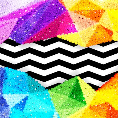 Glitter payet sınırında bir chevron arka plan, tatil kutlama desen bayram kartları, afişler, posterler için.