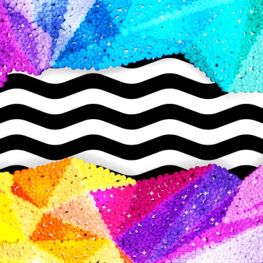 Glitter payet sınırında bir chevron arka plan, tatil kutlama desen bayram kartları, afişler, posterler için.