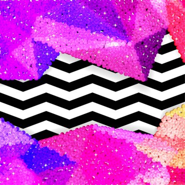 Glitter payet sınırında bir chevron arka plan, tatil kutlama desen bayram kartları, afişler, posterler için.