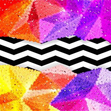 Glitter payet sınırında bir chevron arka plan, tatil kutlama desen bayram kartları, afişler, posterler için.
