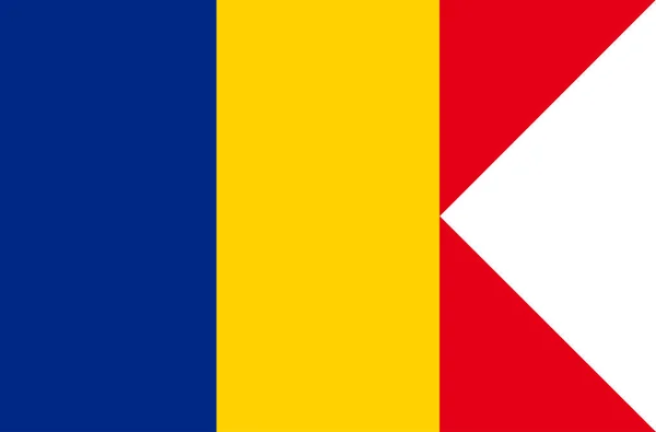 Σημαία Της Ρουμανίας Σύμβολο Της Σουβενίρ Ποδόσφαιρο Παιχνίδι Banner Κουμπί — Διανυσματικό Αρχείο
