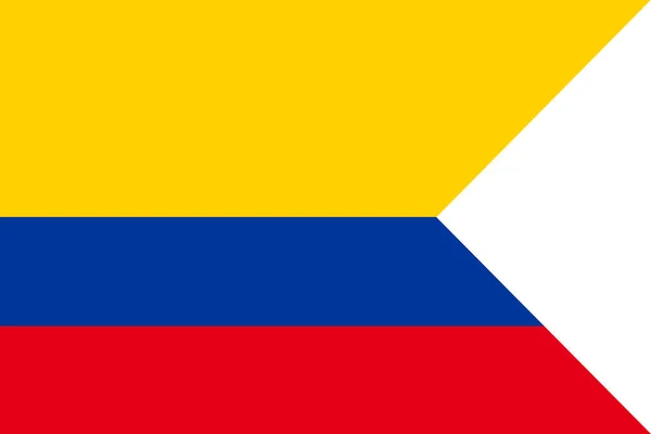 哥伦比亚的旗子 象征独立日 纪念品足球比赛横幅 语言按钮 — 图库矢量图片