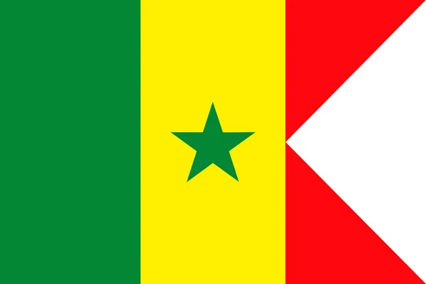 Bandeira Senegal Símbolo Dia Independência Bandeira Jogo Futebol Lembrança Botão — Vetor de Stock