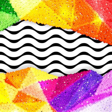 Glitter payet sınırında bir chevron arka plan, tatil kutlama desen bayram kartları, afişler, posterler için.