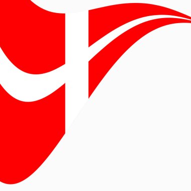 Beyaz bir arka plan üzerinde Danimarka bayrağı sallayarak. 