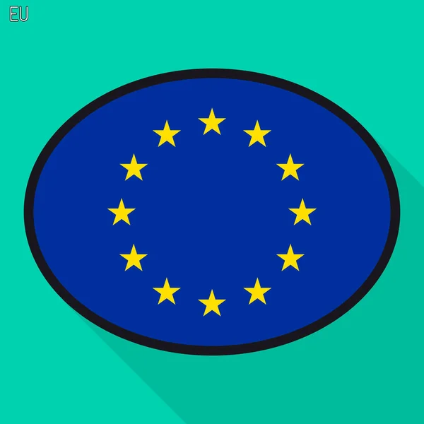 Європейський Союз Прапор Спливаючу Підказку Соціальні Медіа Спілкування Знак Плоскі — стоковий вектор