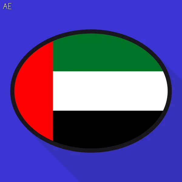 Bulle de discours drapeau des Émirats arabes unis, signe de communication sur les médias sociaux, icône ovale plate d'affaires . — Image vectorielle