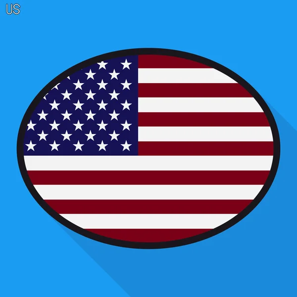 Amerika Flagge Sprechblase Social Media Kommunikation Zeichen Flache Business Oval — Stockvektor