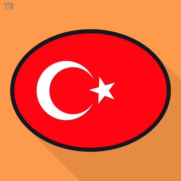 Burbuja Discurso Bandera Turquía Signo Comunicación Redes Sociales Icono Oval — Archivo Imágenes Vectoriales