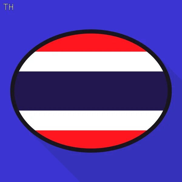 Thailand Flagga Pratbubbla Sociala Medier Kommunikation Tecken Oval Platta Business — Stock vektor