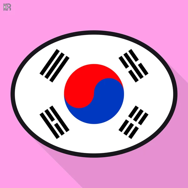 South Korea Flag Speech Bubble Social Media Communication Sign Flat — Stock Vector