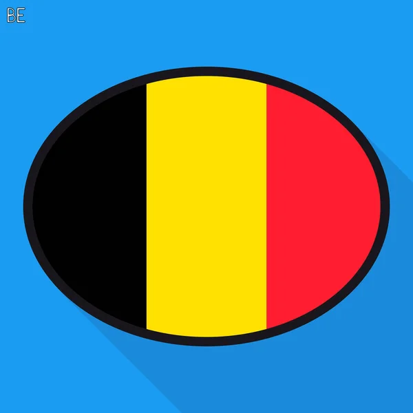 Belçika Bayrağı Konuşma Balonu Sosyal Medya Iletişim Işareti Düz Oval — Stok Vektör