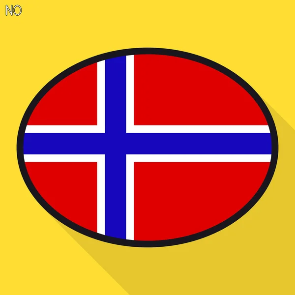 Norveç Bayrağı Konuşma Balonu Sosyal Medya Iletişim Işareti Düz Oval — Stok Vektör