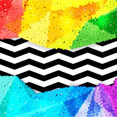 Glitter payet sınırında bir chevron arka plan, tatil kutlama desen bayram kartları, afişler, posterler için.