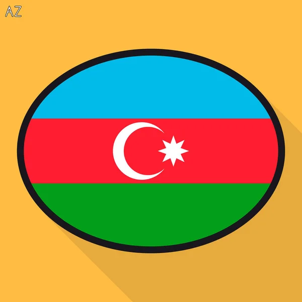 Bandera Azerbaiyán Burbuja Señal Comunicación Las Redes Sociales Icono Oval — Vector de stock