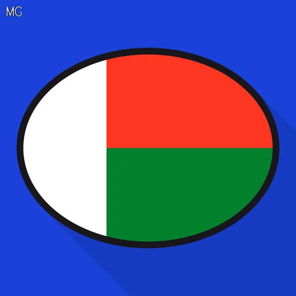 Burbuja Voz Bandera Madagascar Signo Comunicación Redes Sociales Icono Oval — Vector de stock