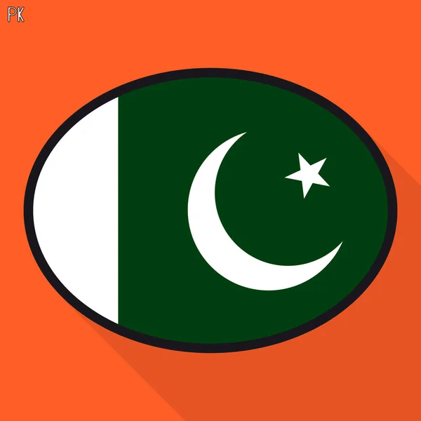 Pavillon Pakistan Bulle Discours Signe Communication Médias Sociaux Icône Ovale — Image vectorielle