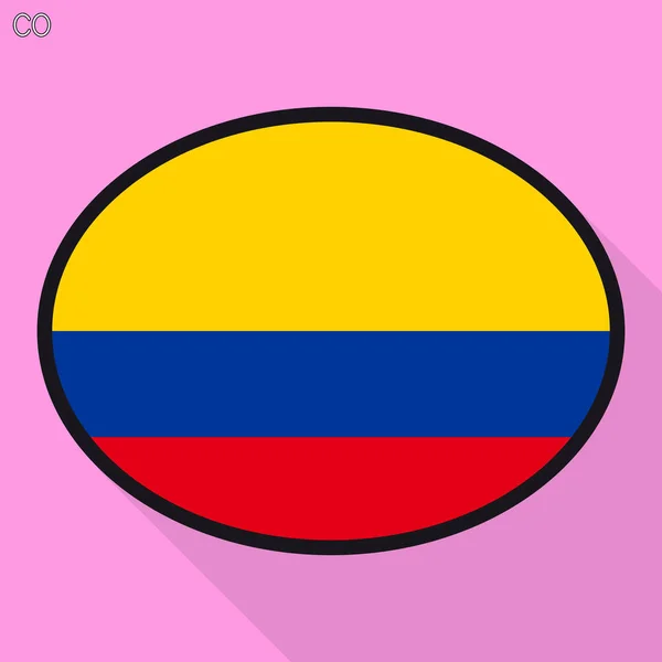 Burbuja Habla Bandera Colombia Signo Comunicación Redes Sociales Icono Oval — Archivo Imágenes Vectoriales