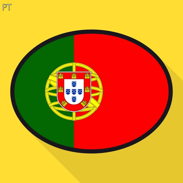 Bandera Portugal Burbuja Señal Comunicación Las Redes Sociales Icono Oval — Vector de stock