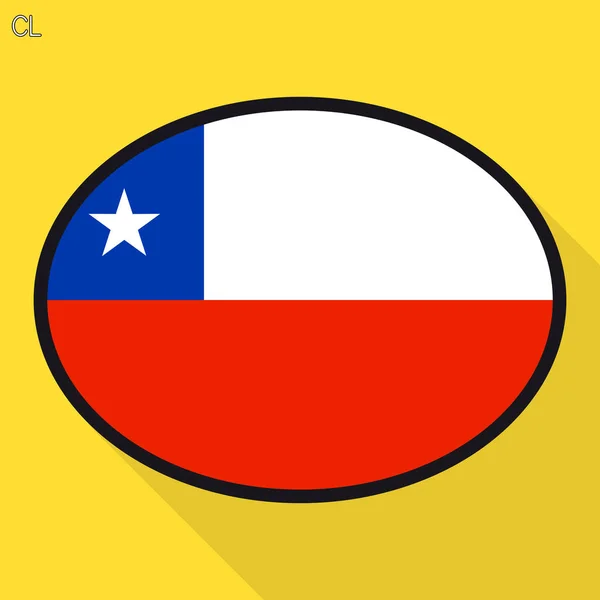 Flaga Chile Dymek Znak Komunikacji Społecznej Media Biznes Płaskie Owalne — Wektor stockowy