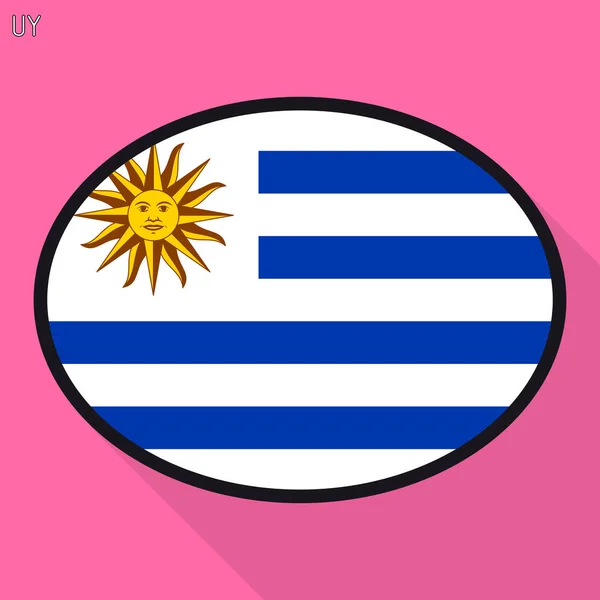 Uruguay Bayrağı Konuşma Balonu Sosyal Medya Iletişim Işareti Düz Oval — Stok Vektör