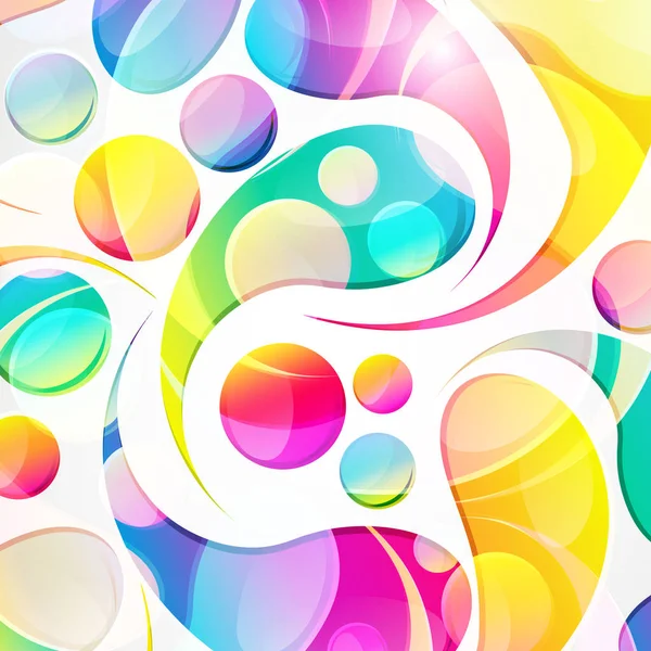 Абстрактный Разноцветный Рисунок Дуги Пейсли Белом Фоне Прозрачные Красочные Капли — стоковый вектор