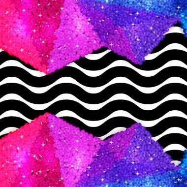 Glitter payet sınırında bir chevron arka plan, tatil kutlama desen bayram kartları, afişler, posterler için.