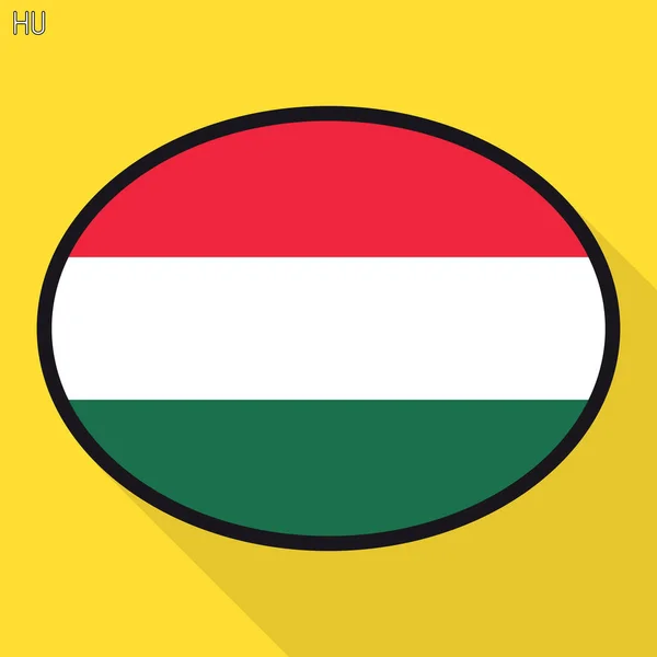 Hungary Flag Speech Bubble Social Media Communication Sign Flat Business — Stock Vector