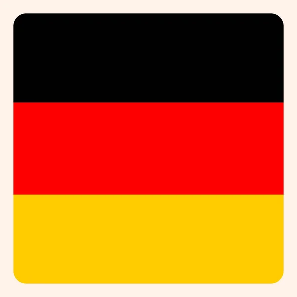 Deutschland Quadratische Flagge Knopf Social Media Kommunikation Zeichen Business Ikone — Stockvektor