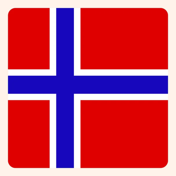 Кнопку Квадратного Прапор Норвегії Соціальні Медіа Спілкування Знак Піктограми Бізнес — стоковий вектор