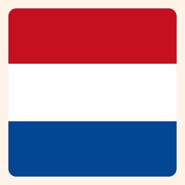 Hollanda kare bayrak düğmesini, sosyal medya iletişim işareti, iş simgesi.