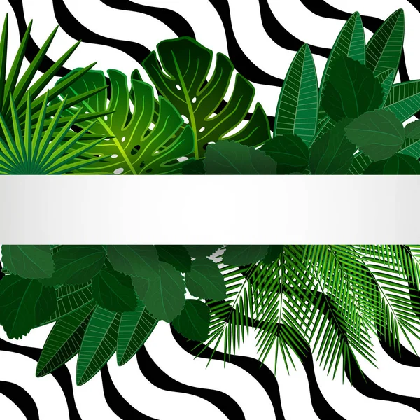 Тропические Листья Фон Геометрическими Элементами Векторные Цветочные Узоры Моды Тенденции — стоковый вектор