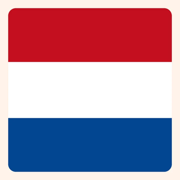 Netherlands Square Flag Button Social Media Communication Sign Business Icon — Stock Vector