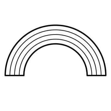 Gökkuşağı simgesi. Hat sanatı. Beyaz arka plan. Sosyal medya simge. Otobüs
