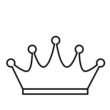 Taç simgesi. Hat sanatı. Beyaz arka plan. Sosyal medya simge. Busin