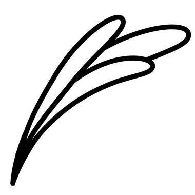 Dal, yaprak simgesi. Hat sanatı. Beyaz arka plan. Sosyal medya simge.