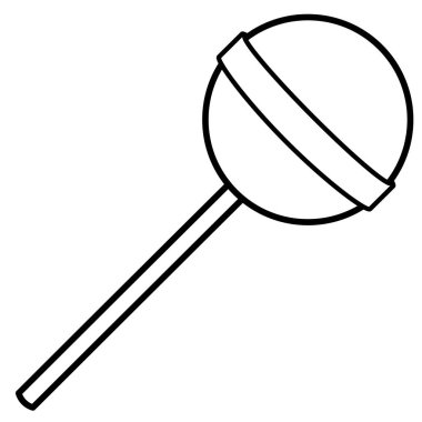 Candy, lolipop simgesi. Hat sanatı. Beyaz arka plan. Sosyal medya simge.