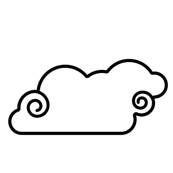 Cloud-ikonen. Konturteckningar. Vit bakgrund. Sociala medier ikon. Busin — Stock vektor