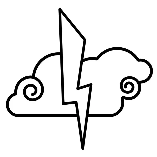 Cloud, lightning icon. Line art. White background. Social media — Stock Vector